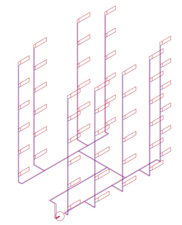 DCAD пример оформления изометрической схемы системы отопления