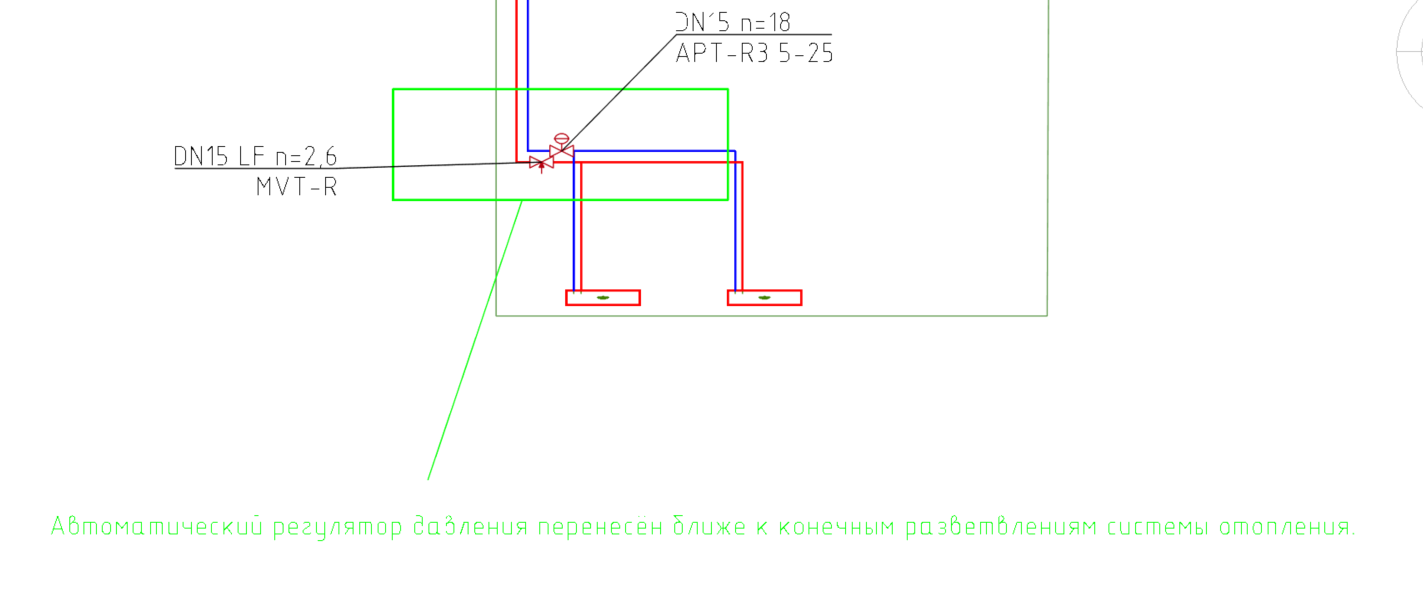 Схема установки РПД на чертеже